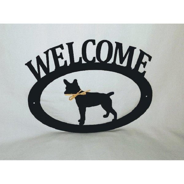 The Lazy Scroll Rat Terrier Metal Welcome Sign ratwelcome